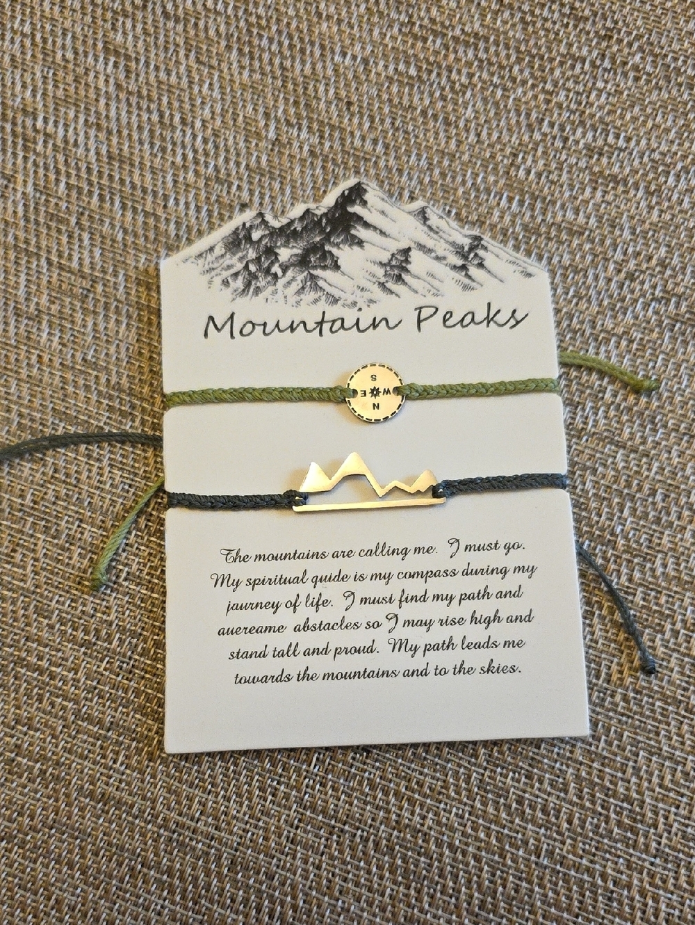 Handmade Adjustable Hiking Themed Bracelets